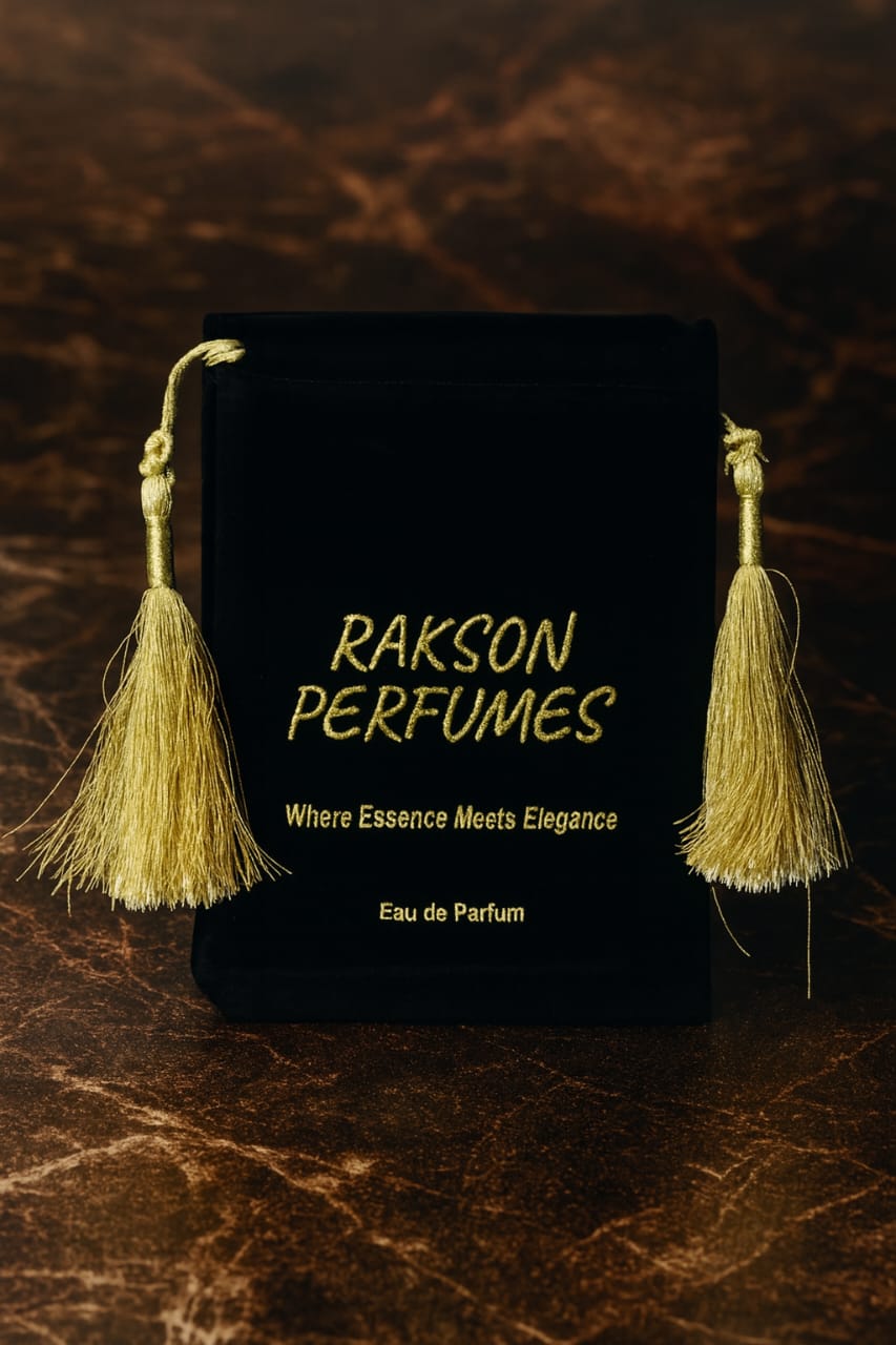 Premium Black Velvet Gift Pouch by Rakson Perfumes